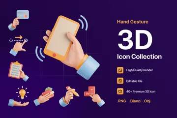 Hand Gesture 3D Icon Pack