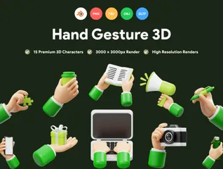 Hand Gesture 3D Icon Pack