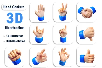 Hand Gesture 3D Icon Pack