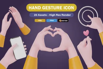 Hand Gesture 3D Icon Pack