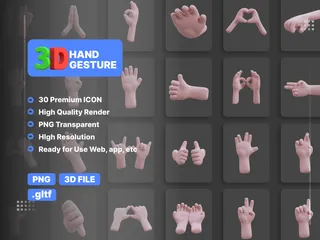 Hand Gesture 3D Icon Pack