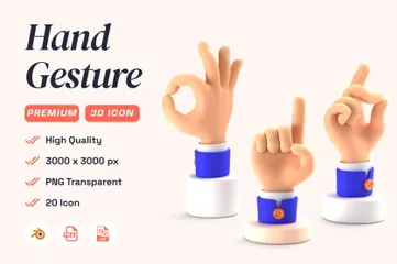 Hand Gesture 3D Icon Pack