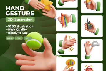 Hand Gesture 3D Icon Pack
