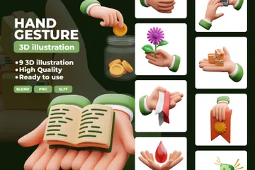Hand Gesture 3D Icon Pack
