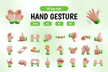 Hand Gesture 3D Icon Pack