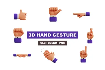 Hand Gesture 3D Icon Pack