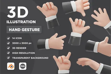 Hand Gesture 3D Icon Pack