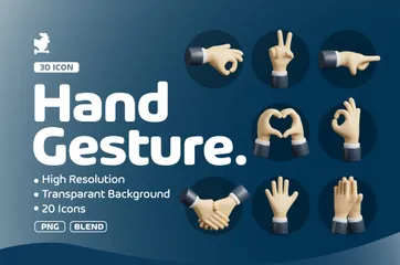 Hand Gesture 3D Icon Pack