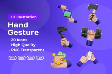 Hand Gesture 3D Icon Pack