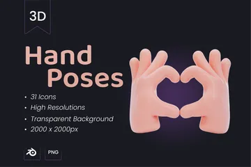 Hand Gesture 3D Icon Pack