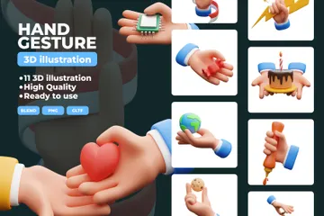 Hand Gesture 3D Icon Pack
