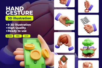 Hand Gesture 3D Icon Pack