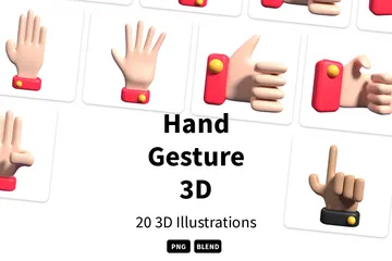 Hand Gesture 3D Icon Pack