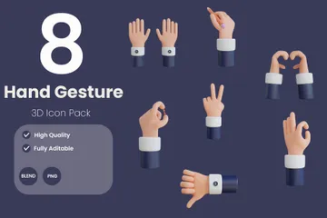 Hand Gesture 3D Icon Pack