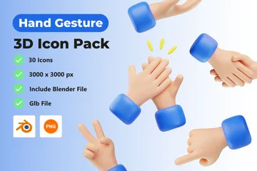 Hand Gesture 3D Icon Pack