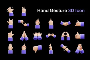 Hand Gesture 3D Icon Pack