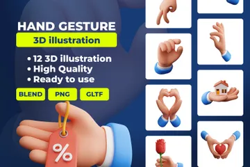 Hand Gesture 3D Icon Pack