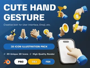 Hand Gesture 3D Icon Pack