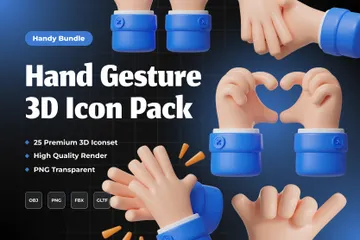 Hand Gesture2 3D Icon Pack