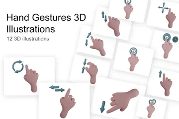 Hand Gestures 3D Illustration Pack