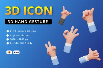 Hand Gestures 3D Illustration Pack