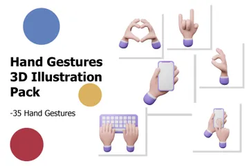 Hand Gestures 3D Illustration Pack