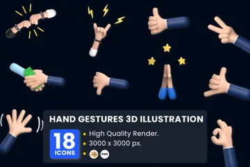 Hand Gestures 3D Illustration Pack