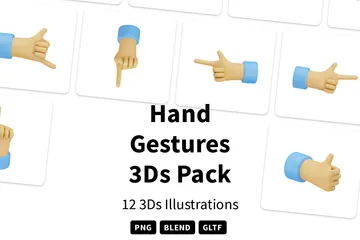 Hand Gestures 3D Icon Pack