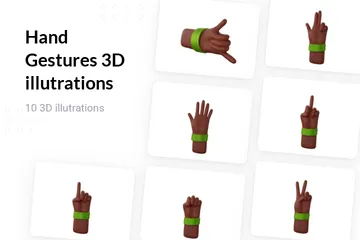 Free Hand Gestures - Dark 3D Illustration Pack