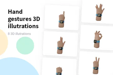 Free Hand Gestures - Light 3D Illustration Pack