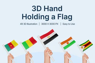 旗を持つ手 3D Iconパック