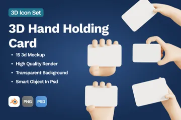 Hand Holding Card 3D Icon Pack