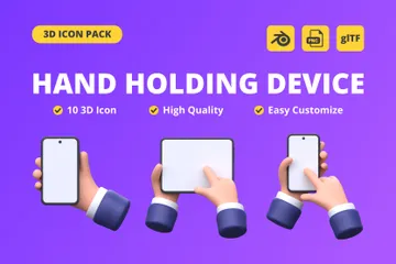 Hand Holding Device 3D Icon Pack