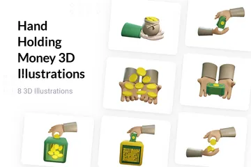Hand Holding Money 3D Illustration Pack