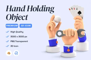 Hand Holding Object 3D Icon Pack