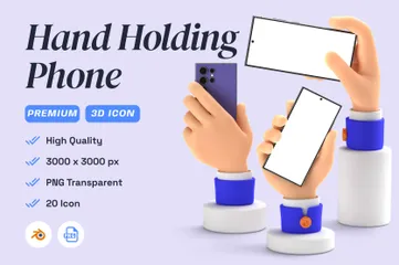 Hand Holding Phone 3D Icon Pack