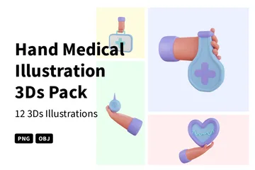 Hand Medical 3D Icon Pack