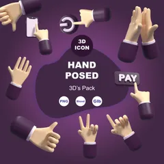 Hand Posed 3D Icon Pack