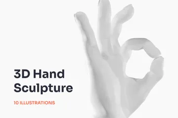 手の彫刻 3D Illustrationパック