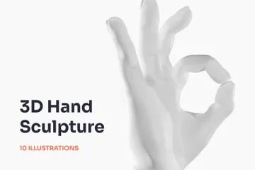 Hand-Skulptur 3D Illustration Pack