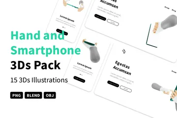 Hand und Smartphone 3D Illustration Pack