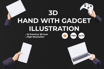 HAND WITH GADGET 3D Icon Pack