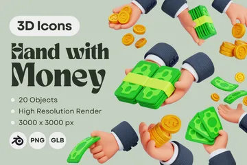 Hand With Money 3D Icon Pack