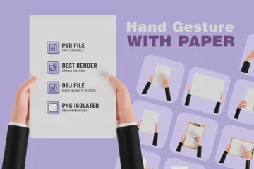 Handbewegung mit Papier 3D Icon Pack