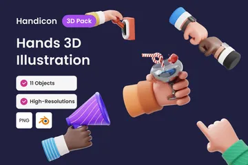 Hände 3D Illustration Pack