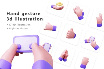 Free Hände Gesten 3D Illustration Pack