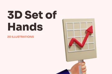 Hände halten Gegenstände 3D Illustration Pack
