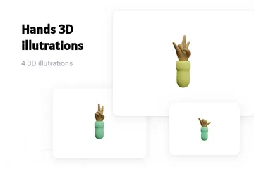 Free Hände - Mitte 3D Illustration Pack