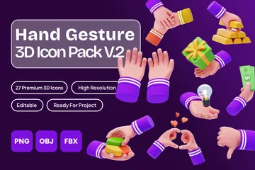Handgeste V2 3D Icon Pack