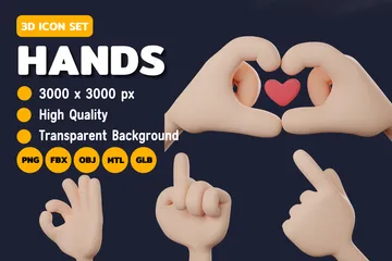 Hands 3D Icon Pack
